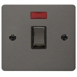 Click Define Black Nickel 20A Double Pole Switch with Neon for AC / Water Heater