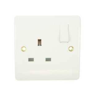 Click Mode Single 13amp White PVC Socket