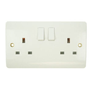 Click Seera Two Gang Double 13A White PVC Socket