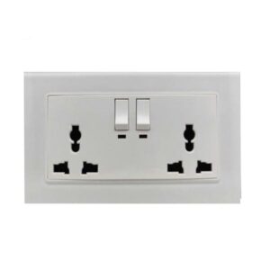 Click Seera Universal Two Gang Double 13A White Socket