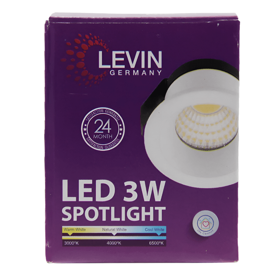 Levin LED 30mm 3000K Mini Spot Warm White Light - 3W