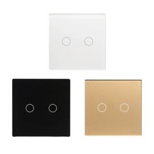 Smart Wi-Fi 2-Gang Touch Light Switch – Voice & App Control | White, Black, Gold