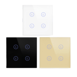 Smart Wi-Fi 4-Gang Touch Light Switch - Voice & App Control | White, Black, Gold