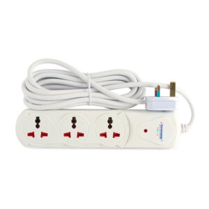 Terminator 3-Way Universal Power Extension Socket with Indicator - TPB 13I-3M-CB