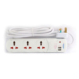 Terminator 3-Way Universal Power Extension Socket with USB - TPB 13U2I