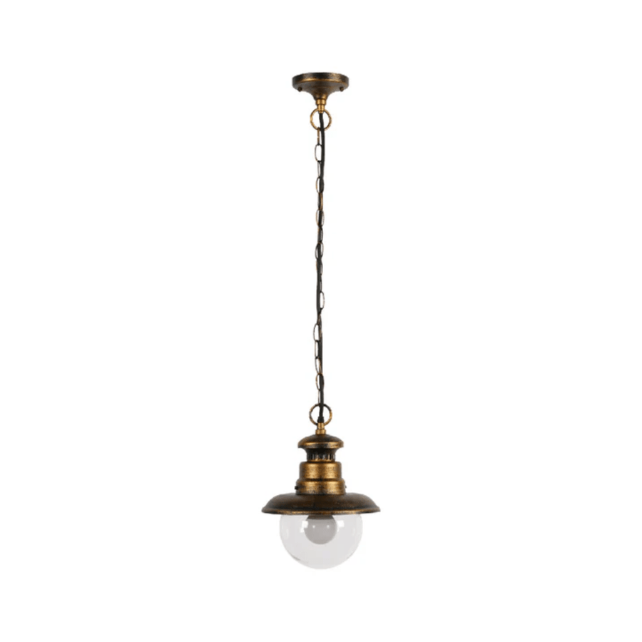 Artu Black With Golden E27 Outdoor Pendant Lamp