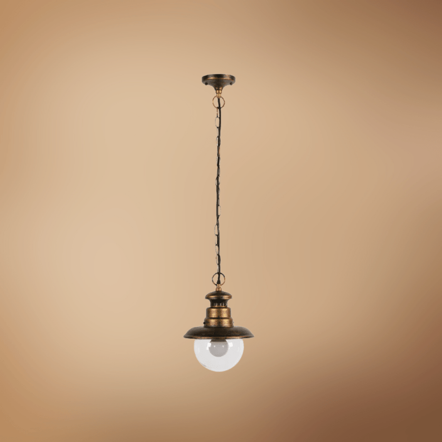Artu Black With Golden E27 Outdoor Pendant Lamp - Image 2