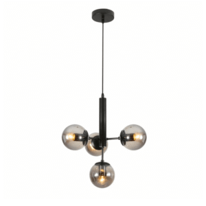 Atom Model Smoky Globe Glass Metal Body E27 Ceiling Pendant Light