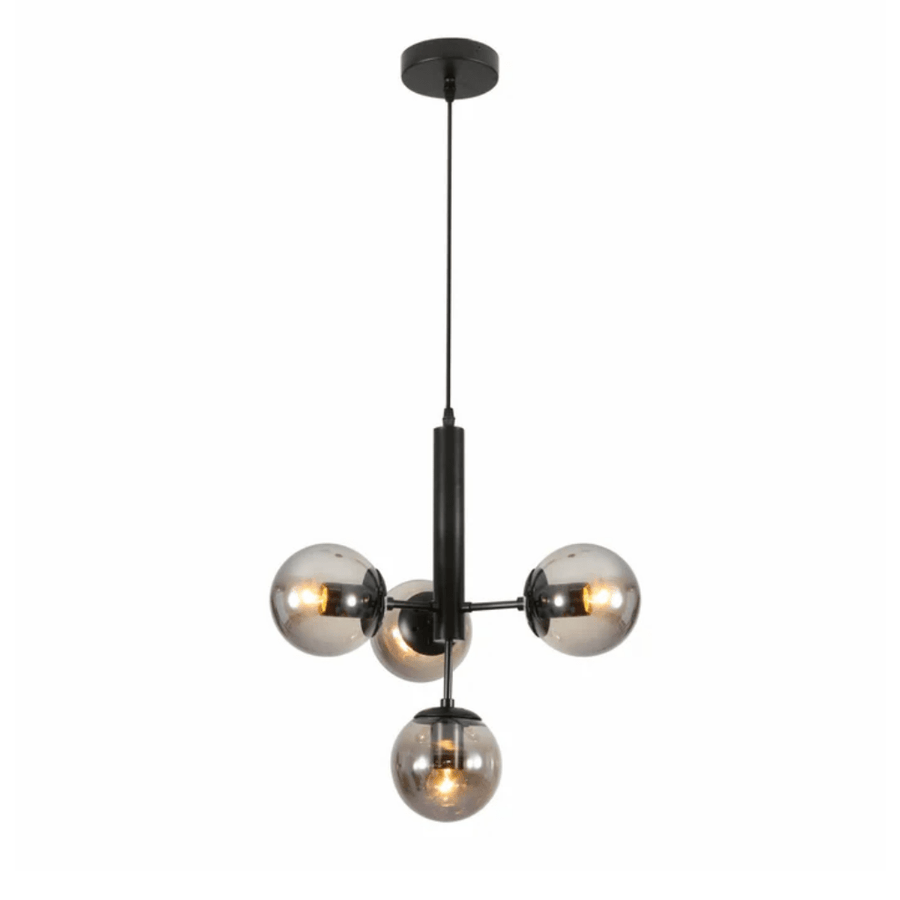 Atom Model Smoky Globe Glass Metal Body E27 Ceiling Pendant Light