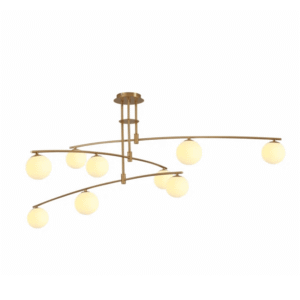 Balanced Palm Opal 9 Globes and Gold Body Modern Chandelier Ceiling Light - 3W
