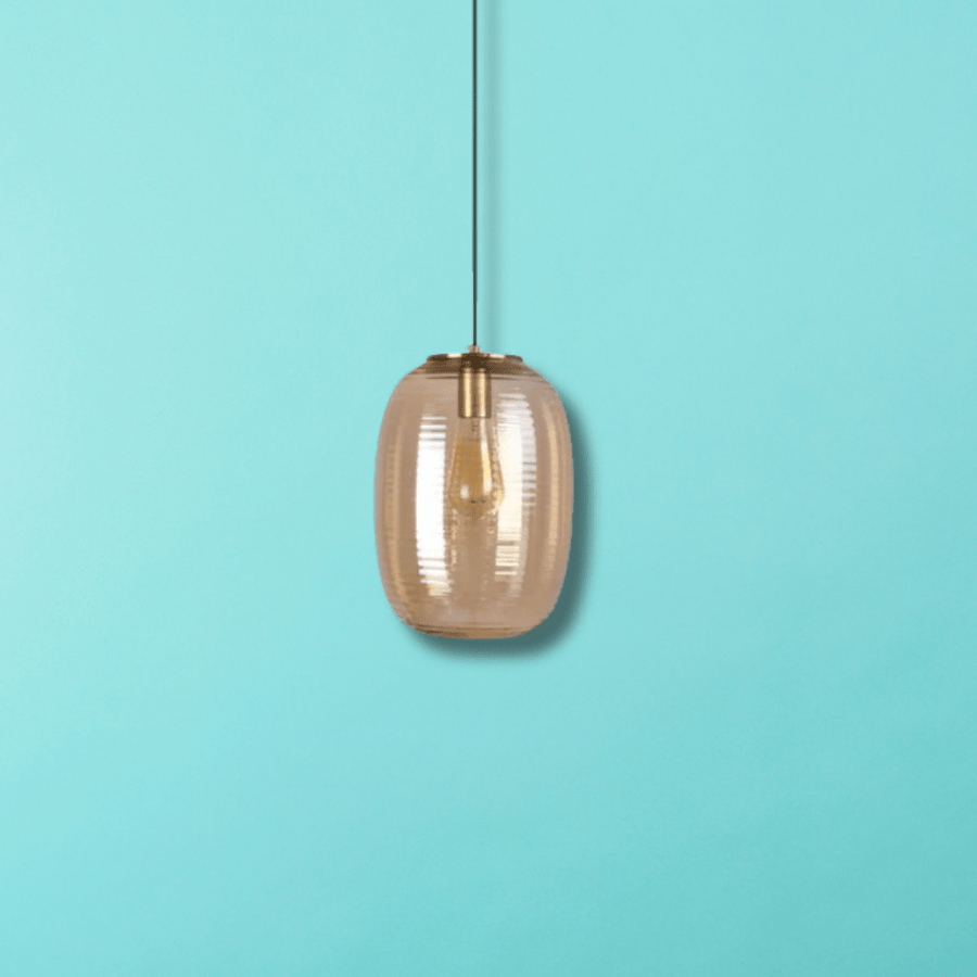 Bee Hive Amber Glass E27 Pendant Ceiling Light - Image 2