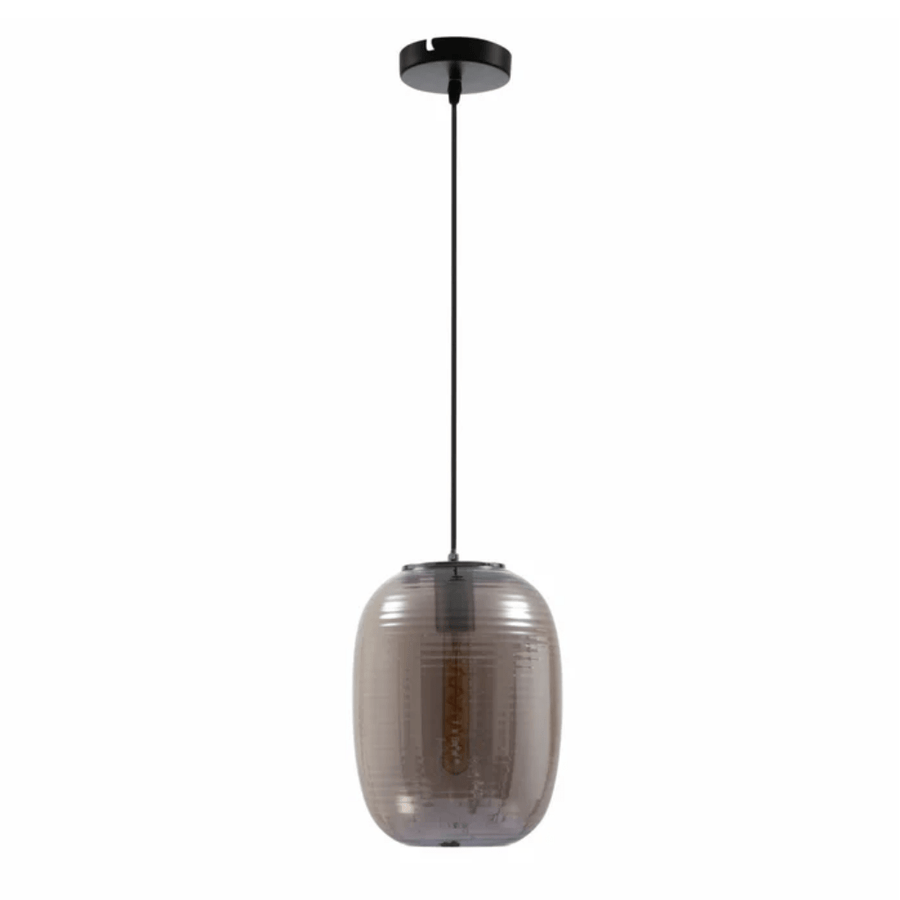 Bee Hive Smoky Glass E27 Pendant Ceiling Light