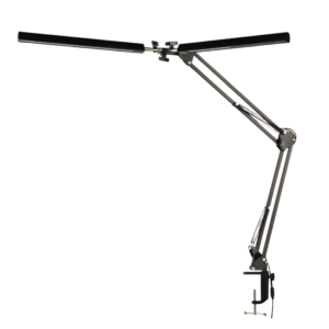 Black 2 Lamps LED Long Arm Dimming Desk Light - 2 x 10W