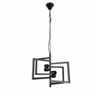 Black 4 Rectangle Chandelier E27 Pendant Ceiling Light - 510mm