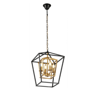 Black and Gold Candle Farmhouse Vintage Pendant Ceiling Light - 40W