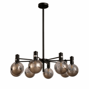 Black and Smoky 8 Lamps Chandelier Ceiling Light - 3W