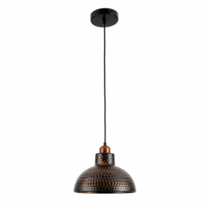 Black Copper Golden Hammer Dome E27 Pendant Ceiling Light