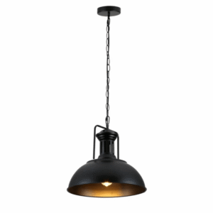 Black Dome Industrial Jumbo Metal E27 Ceiling Pendant Light