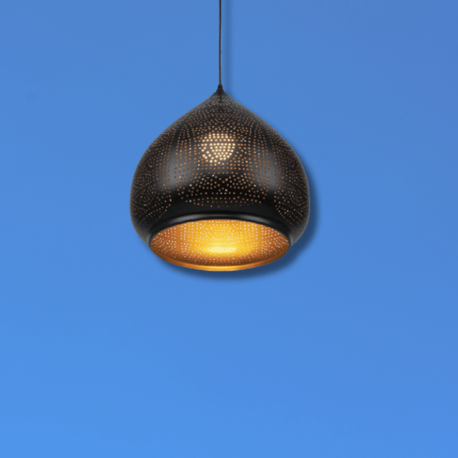 Black & Golden Metal India Dome E27 Pendant Ceiling Light - Image 2