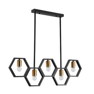 Black Honeycomb Island Chandelier Ceiling Light - 40W