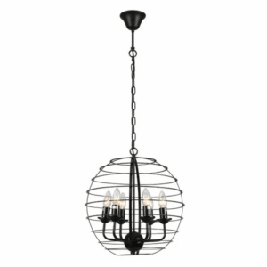 Black Metal Cage Candle Lantern  E14 Pendant Ceiling Light