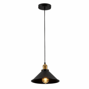 Black Metal Funnel Metal Ceiling Pendant Light E27 Fitting - 220 mm/250 mm/260 mm