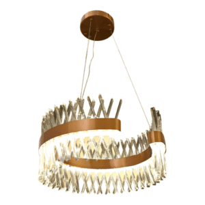 Brushed Bronze Metal Crystal Built-in LED Modern Glam Chandelier Ceiling Light - 60W