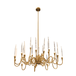 Candle French Mediterranean Tiered Gold Finishing Round Chandelier Ceiling Light - 20W