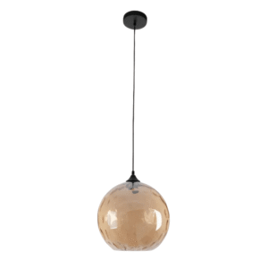 Celestial Amber Dimpled Glass Globe Pendant Ceiling Light -  D300mm