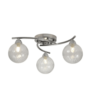 Chrome Metal 3xG9 Clear Glass Ceiling Light - 5W