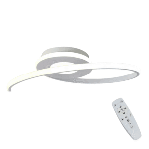 Contemporary Nordic Scandinavian LED Spiral White Flush Ceiling Light with Remote Control - 30W