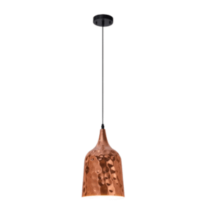 Copper Metal Golden Hammered Bell E27 Pendant Ceiling Light - 200 mm