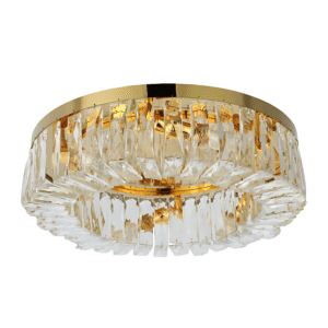 Crystal Round Flush Chandelier Light - 40W