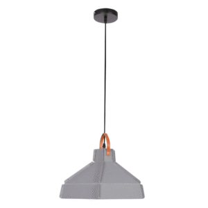 Esagono Grey Midi Maxi Metal E27 Pendant Ceiling Light - 355mm/410mm