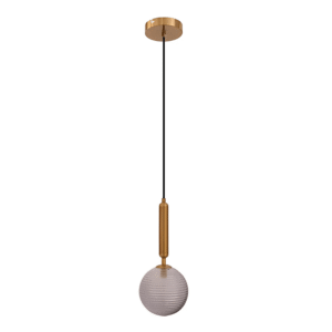 Half Opal Half Smoky Globe Gold G9 Pendant Ceiling Light