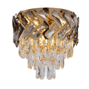 Herringbone Crystal Gold Chandelier Ceiling Light - D300
