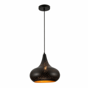 Indian Dome Night Milkyway Black & Gold E27 Ceiling Pendant Light - 300mm