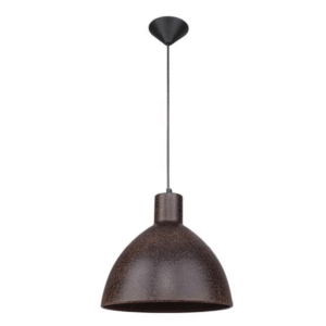 Industrial Dome Rusty Brown Metal E27 Pendant Ceiling Light Fitting - D300mm