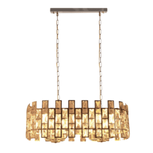 Island Coffin Stone Gold Metal Castle Type Chandelier E14 Ceiling Light - 660mm