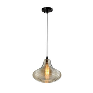 Lyustra Amber Glass Pendant Ceiling Light - 8444-1C E27