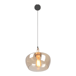 Miele Grande Amber Glass E27 Pendant Ceiling Light
