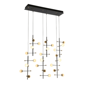 Modern 6 pendant Rectangle Spacious Gold Chandelier Ceiling Light
