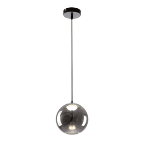 Modern Contemporary Small Globe Smoky Glass Pendant Ceiling Light with Built-in LED