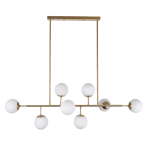 Modern Molecule Style Opal Gold Metal Island Chandelier Ceiling Light - 8 Globes
