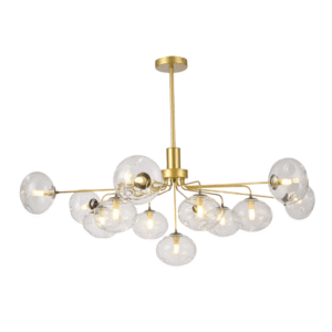 Multi-Arm 13 Globe Dimpled Ceiling Light Elegant Gold