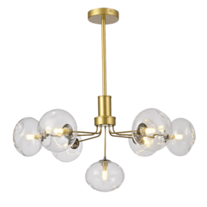 Multi-Arm 7 Globe Dimpled Ceiling Light Elegant Gold