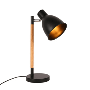 Nordic Elegance Desk Lamp with Dominant Wood Feature - 40W