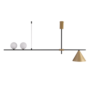 Nordic Gold Funnel 3 Lamp Island Chandelier Ceiling Light - 40W