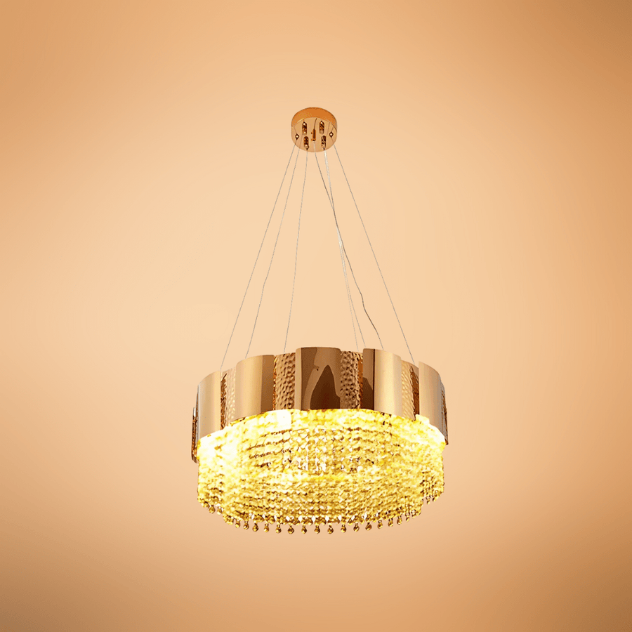 Octagon Crystal Gold Metal 600mm Chandelier Ceiling Light - 40W - Image 2