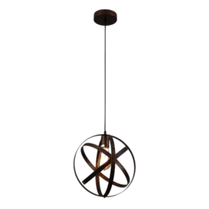 Orbital Metal Caged Globe  Black or Rusty BrownPendant Ceiling Light E27